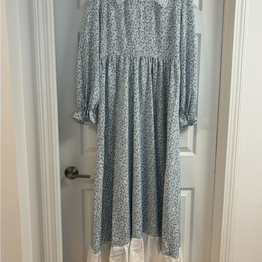 Floral Long Sleeve Prairie Civil War Dress